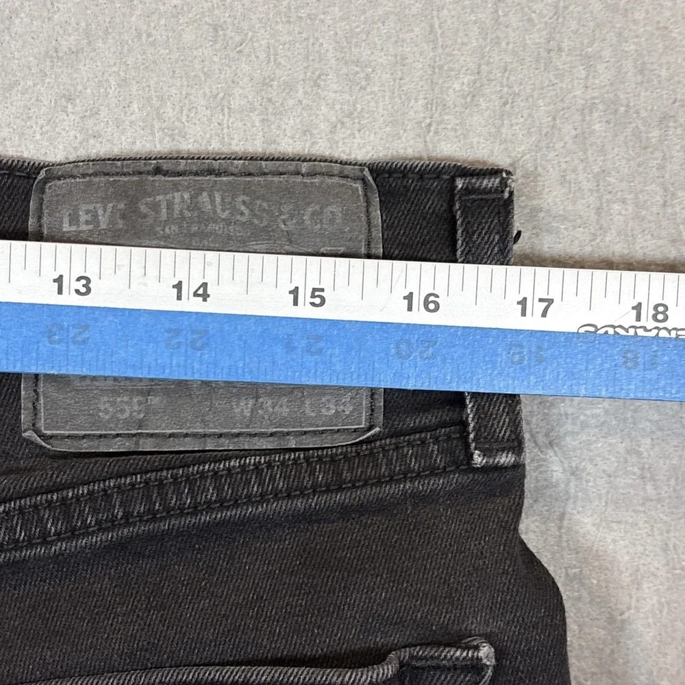 Levi's 559 Mens Relaxed Straight Fit Jeans 34X34 (33x31)‎ Black Stretch Denim